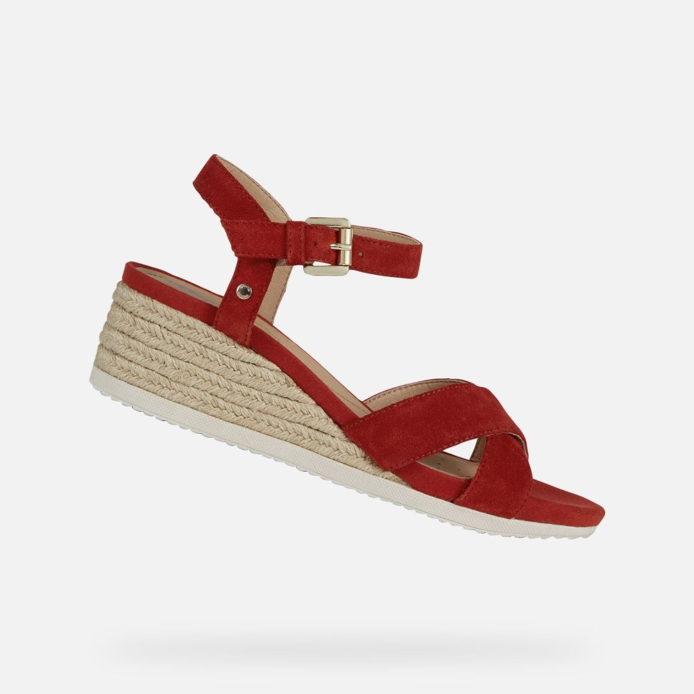 Geox Sandals Red Ischia - Geox Womens Shoes - GVYRNU834